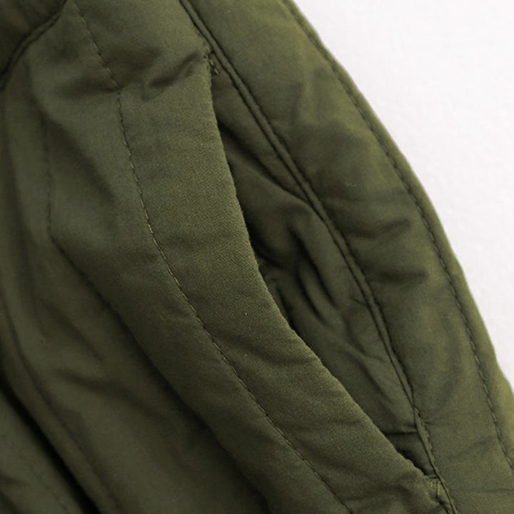 Pantalon harem d'hiver uni en coton pour femme, avec poches, motif Buddha Stones et blocs de couleurs. - image 23