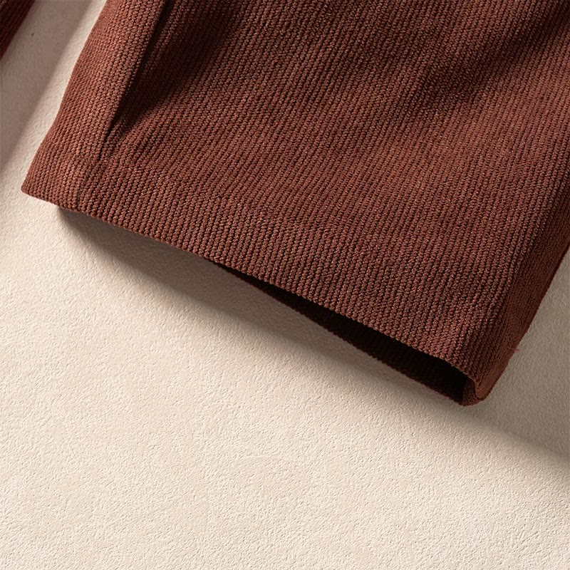 Pantalon harem taille haute en velours côtelé uni Buddha Stones Commute avec fermeture éclair et poches pour femme - image 9