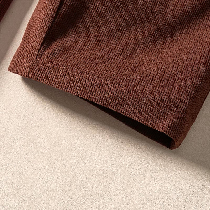 Pantalon harem taille haute en velours côtelé uni Buddha Stones Commute avec fermeture éclair et poches pour femme - image 9