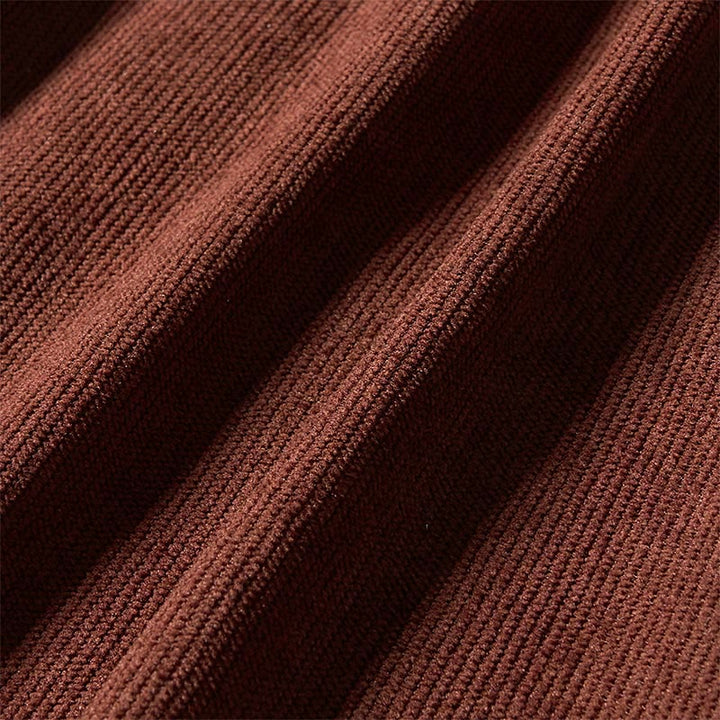 Pantalon harem taille haute en velours côtelé uni Buddha Stones Commute avec fermeture éclair et poches pour femme - image 8