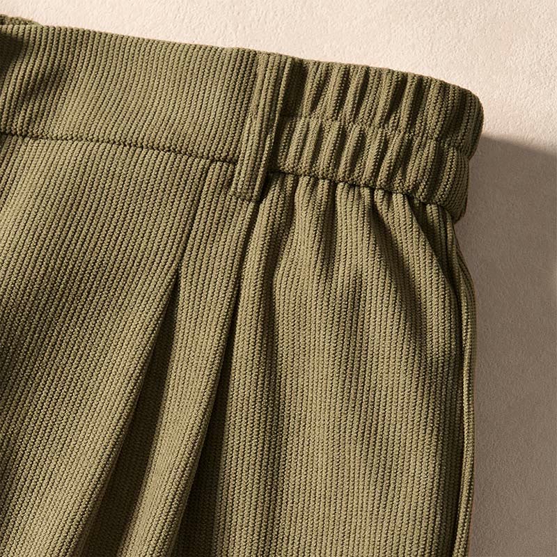 Pantalon harem taille haute en velours côtelé Buddha Stones Commute Fall pour femme avec poches - image 7