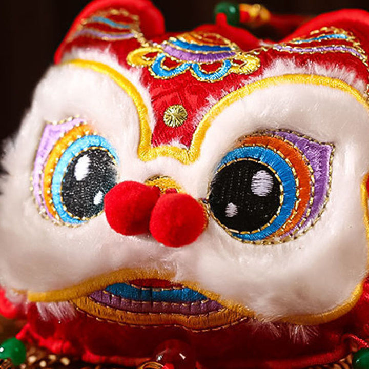 Broderie de Buddha Stones Année du Cheval Personnage Fu Pièce de cuivre en forme de pièce de monnaie avec cordon rouge Décoration suspendue - image 8