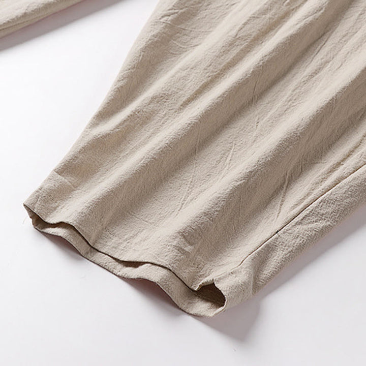 Pantalon harem homme longueur cheville avec poches, coloris uni, motif Buddha Stones, collection printemps/automne - image 10