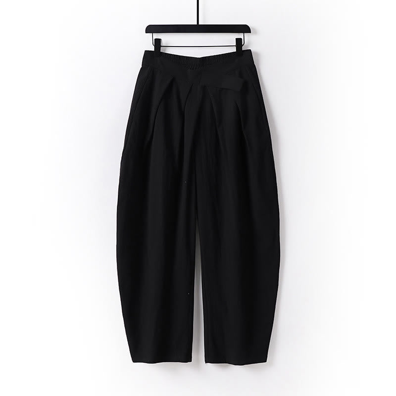 Pantalon en coton et lin pour homme, coupe droite, fermeture éclair, motif Buddha Stones, avec poches - Noir - US/UK/AU54，EU64 (9XL) - image 9