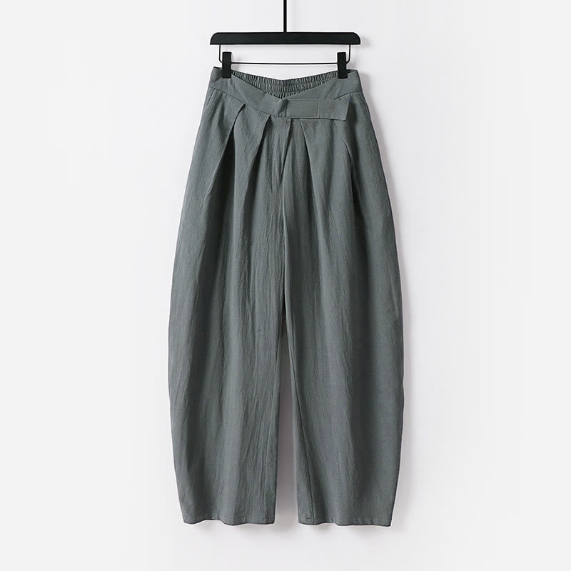 Pantalon en coton et lin pour homme, coupe droite, fermeture éclair, motif Buddha Stones, avec poches - Gris - US/UK/AU54，EU64 (9XL) - image 0