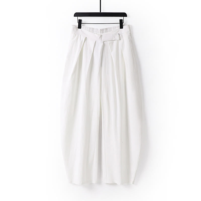 Pantalon en coton et lin pour homme, coupe droite, fermeture éclair, motif Buddha Stones, avec poches - Blanc - US/UK/AU54，EU64 (9XL) - image 10