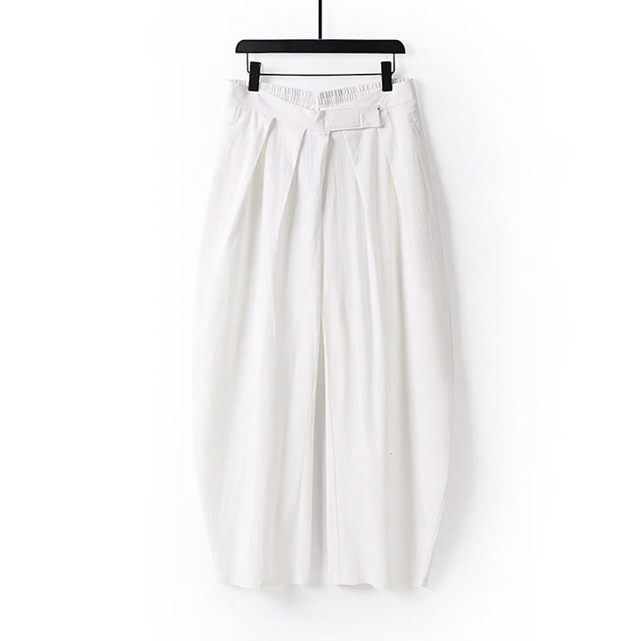 Pantalon en coton et lin pour homme, coupe droite, fermeture éclair, motif Buddha Stones, avec poches - Blanc - US/UK/AU54，EU64 (9XL) - image 10