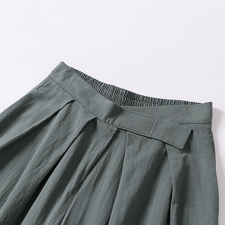 Pantalon en coton et lin pour homme, coupe droite, fermeture éclair, motif Buddha Stones, avec poches - image 2