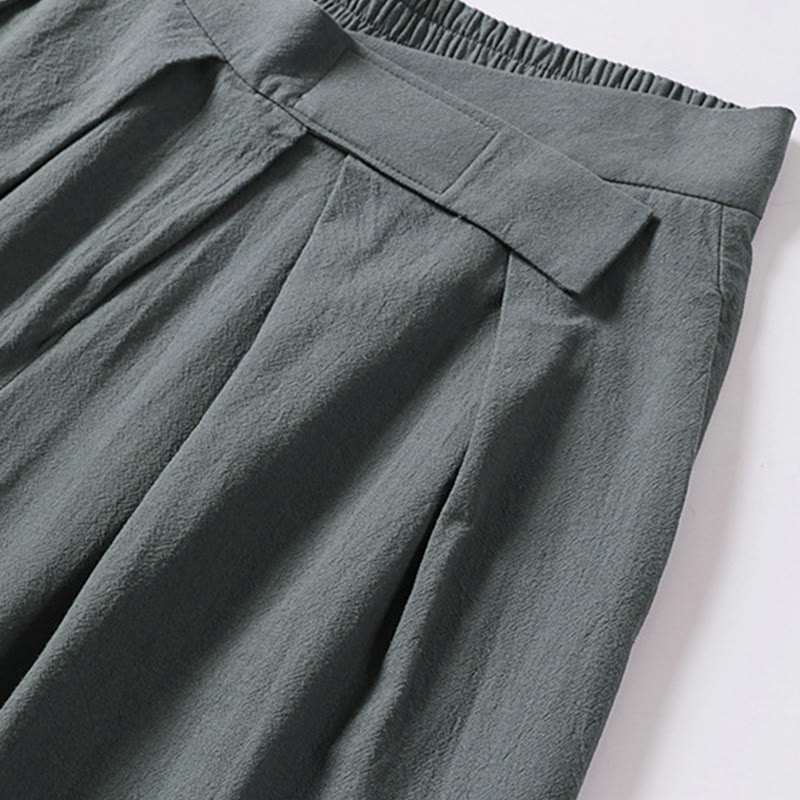 Pantalon en coton et lin pour homme, coupe droite, fermeture éclair, motif Buddha Stones, avec poches - image 3