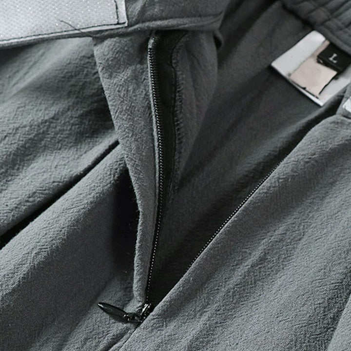 Pantalon en coton et lin pour homme, coupe droite, fermeture éclair, motif Buddha Stones, avec poches - image 5