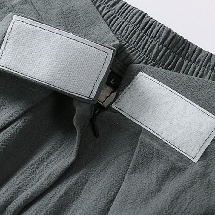 Pantalon en coton et lin pour homme, coupe droite, fermeture éclair, motif Buddha Stones, avec poches - image 4