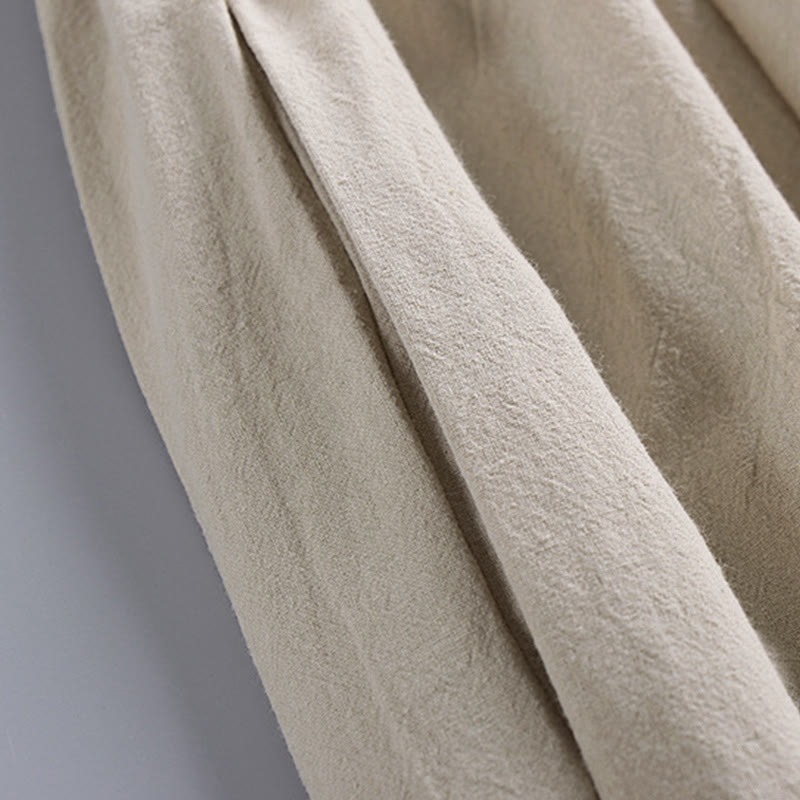 Pantalon homme en coton et lin, coupe fuselée, longueur cheville, avec cordon de serrage et poches , Buddha Stones - image 9