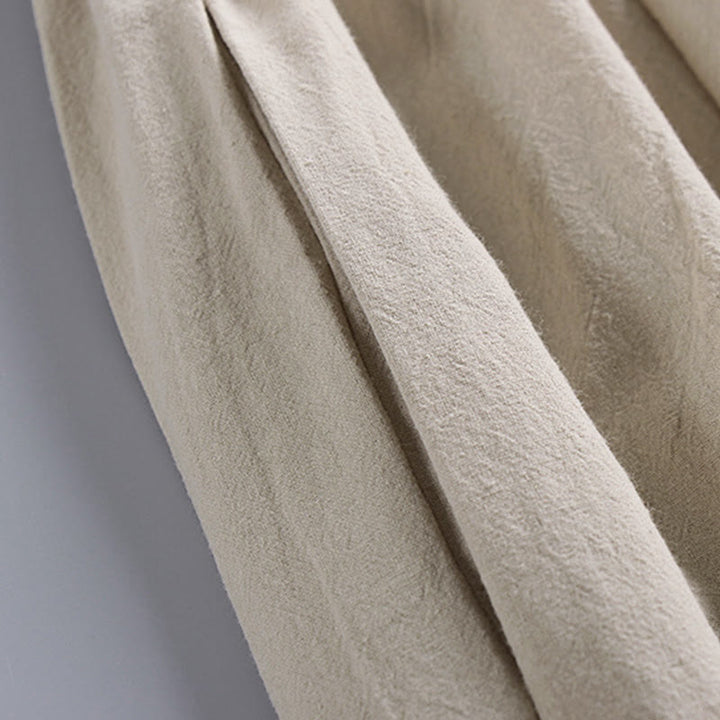 Pantalon homme en coton et lin, coupe fuselée, longueur cheville, avec cordon de serrage et poches , Buddha Stones - image 9