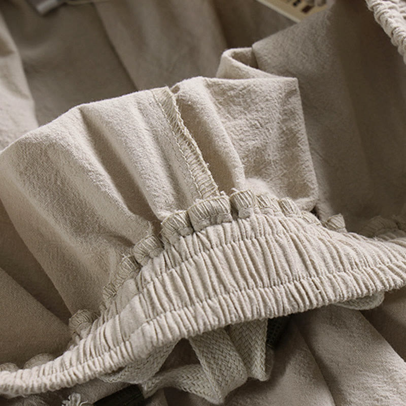 Pantalon homme en coton et lin, coupe fuselée, longueur cheville, avec cordon de serrage et poches , Buddha Stones - image 10