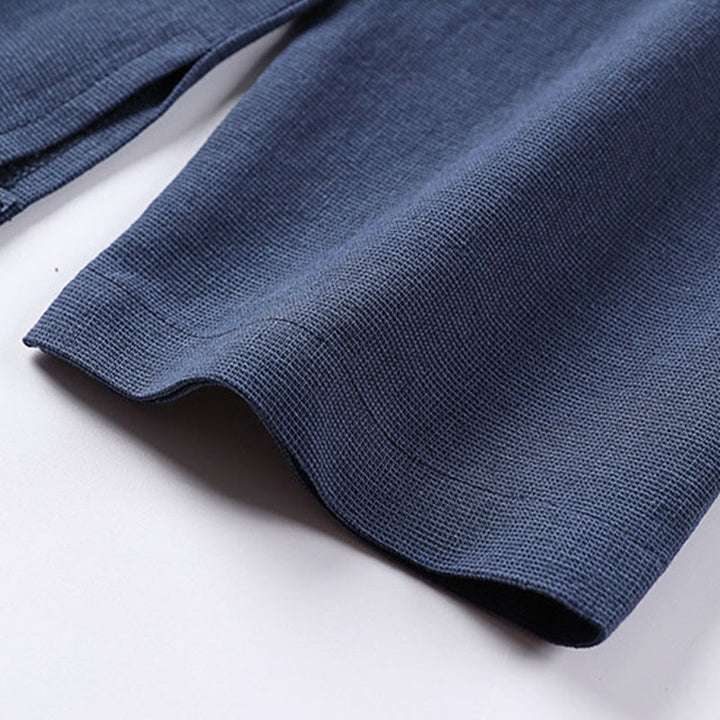 Chemise à manches longues en coton pour homme, Buddha Stones, couleur unie simple, demi-boutons - image 5