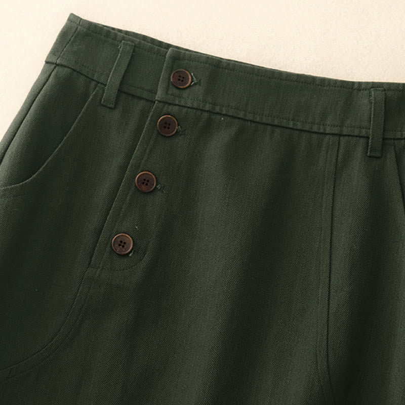 Jupe en coton uni pour femme Buddha Stones avec poches - image 5