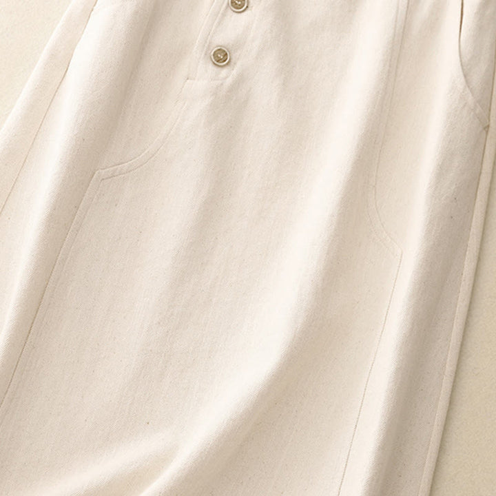 Jupe en coton uni pour femme Buddha Stones avec poches - image 7