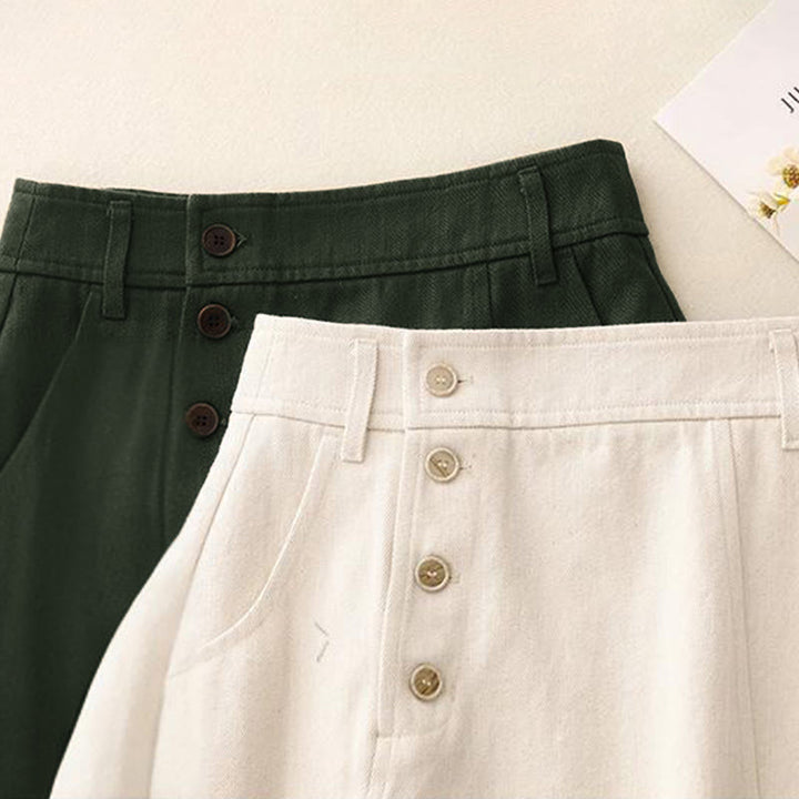 Jupe en coton uni pour femme Buddha Stones avec poches - image 15