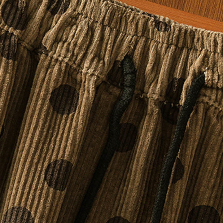 Jupe en velours côtelé pour femme, motif à pois d'hiver Buddha Stones, avec poches - image 4