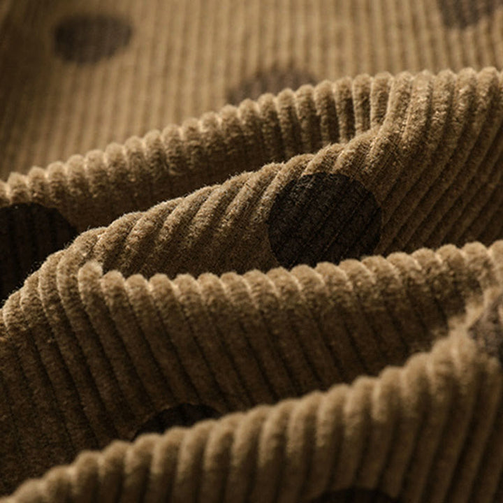 Jupe en velours côtelé pour femme, motif à pois d'hiver Buddha Stones, avec poches - image 5