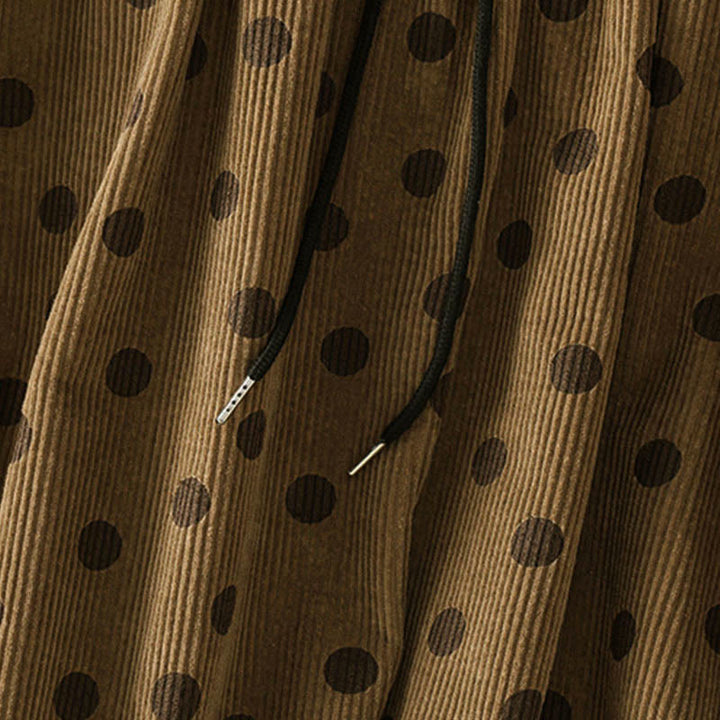 Jupe en velours côtelé pour femme, motif à pois d'hiver Buddha Stones, avec poches - image 6