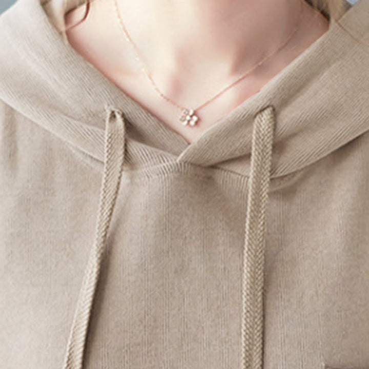 Sweat à capuche femme en coton à manches longues, Buddha Stones, couleur unie automnale, avec poche décorative. - image 34