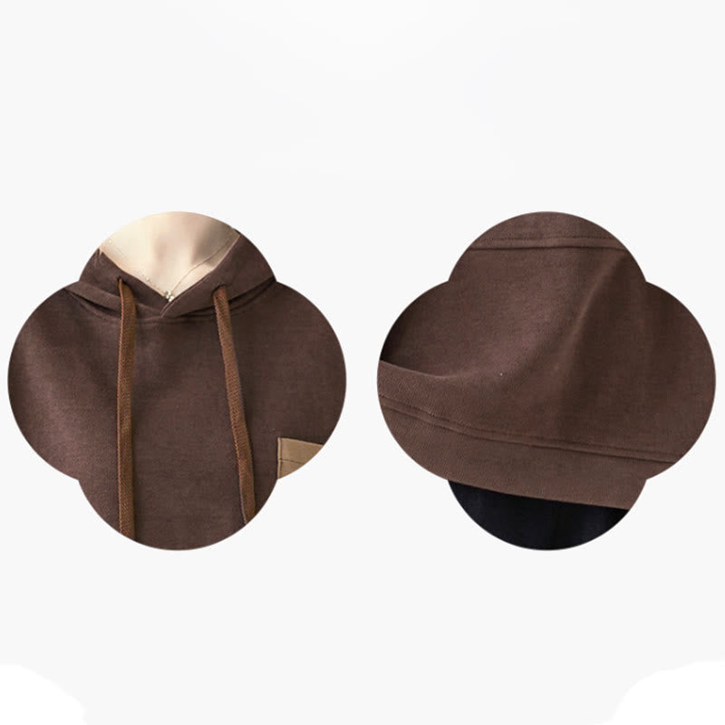 Sweat à capuche femme en coton à manches longues, Buddha Stones, couleur unie automnale, avec poche décorative. - image 7