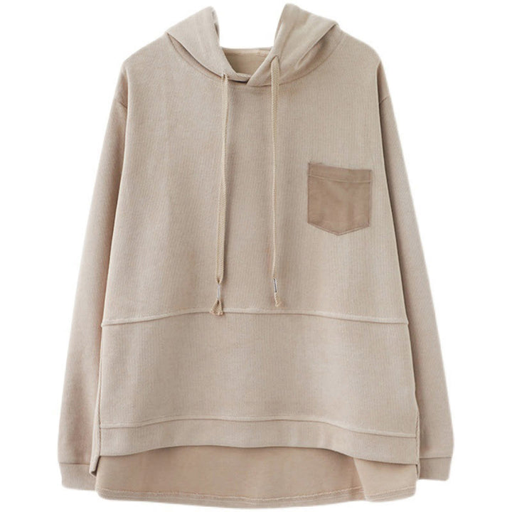 Sweat à capuche femme en coton à manches longues, Buddha Stones, couleur unie automnale, avec poche décorative. - image 32