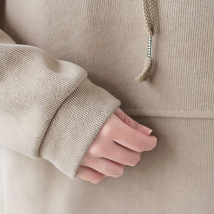 Sweat à capuche femme en coton à manches longues, Buddha Stones, couleur unie automnale, avec poche décorative. - image 38
