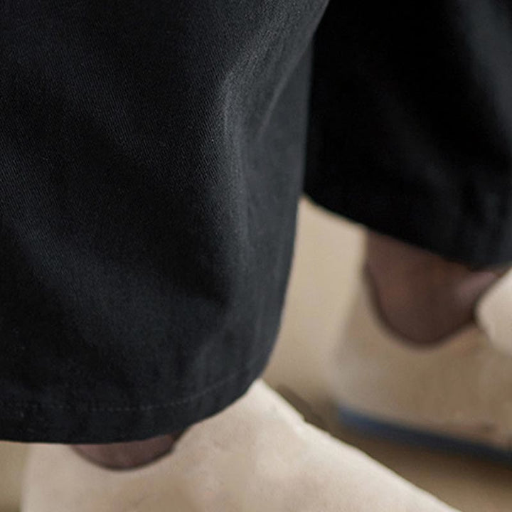 Pantalon décontracté en coton uni Buddha Stones pour femme, longueur 7-8, avec poches - image 19