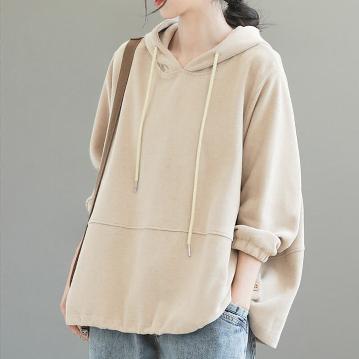 Sweat à capuche femme en coton, manches longues, couleur unie, Buddha Stones, automne, boutons latéraux - image 5