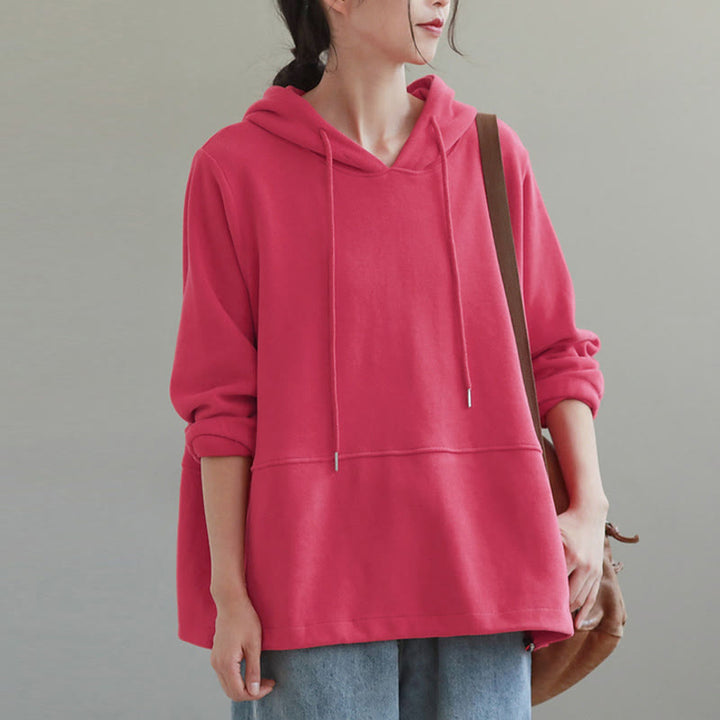 Sweat à capuche femme en coton, manches longues, couleur unie, Buddha Stones, automne, boutons latéraux - image 14