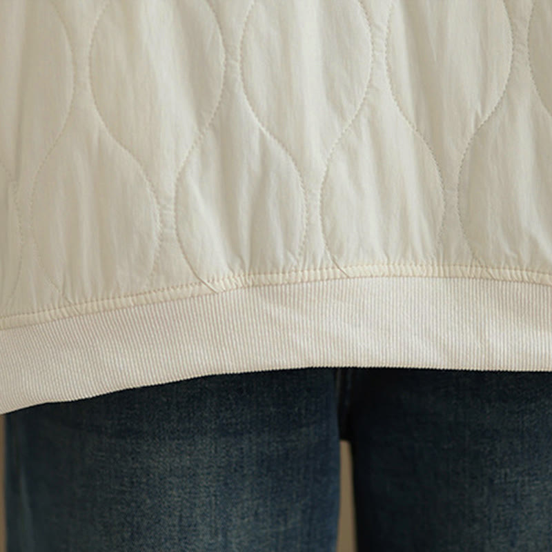 Sweat-shirt en coton pour femme, manches longues, col rond, motif Buddha Stones Fall, coupe arrondie, poches - image 12