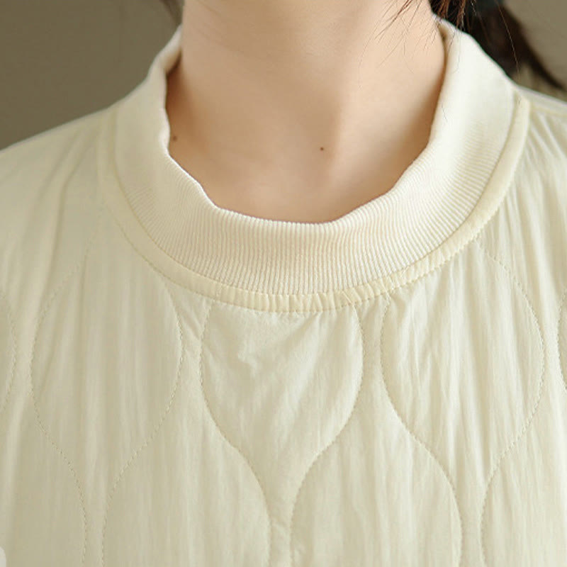 Sweat-shirt en coton pour femme, manches longues, col rond, motif Buddha Stones Fall, coupe arrondie, poches - image 11