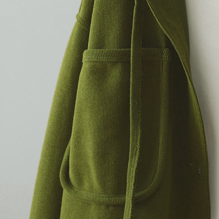 Cardigan à manches longues pour femme, couleur unie, boutons, poche décorative, Buddha Stones - image 9