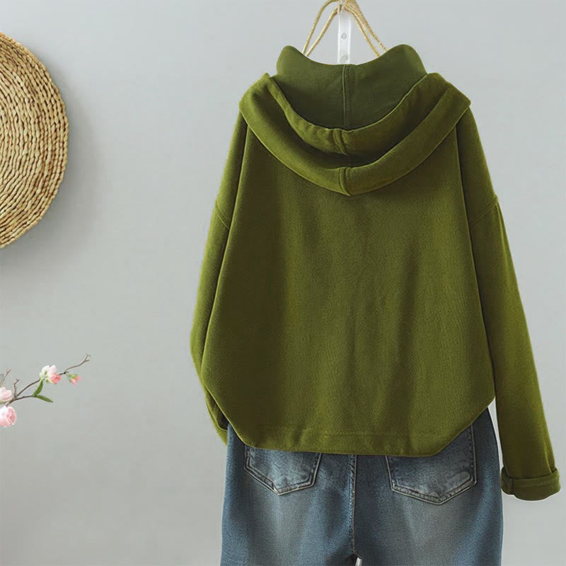 Cardigan à manches longues pour femme, couleur unie, boutons, poche décorative, Buddha Stones - image 5