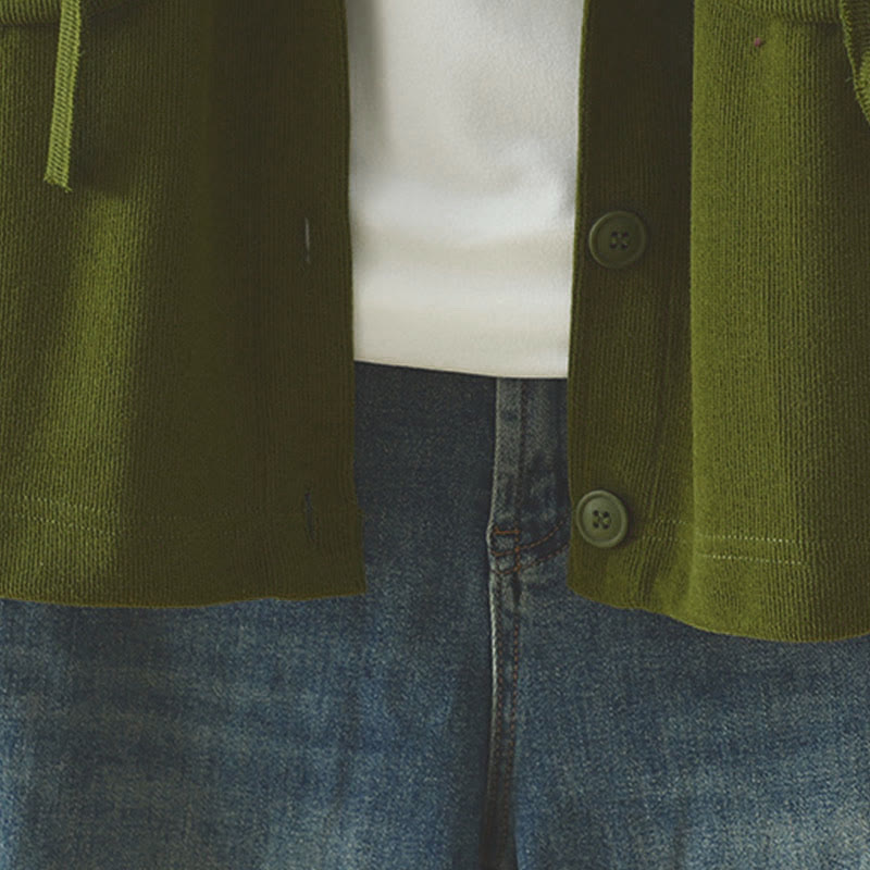 Cardigan à manches longues pour femme, couleur unie, boutons, poche décorative, Buddha Stones - image 14