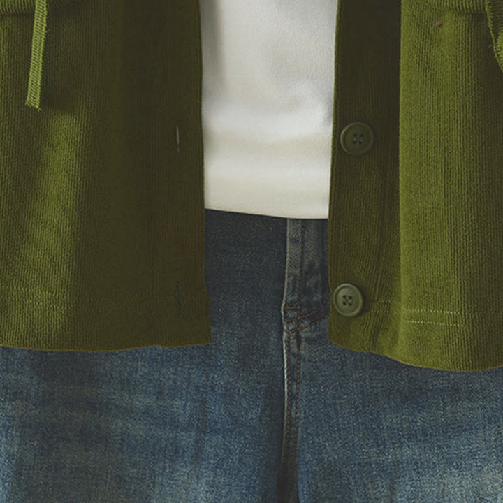 Cardigan à manches longues pour femme, couleur unie, boutons, poche décorative, Buddha Stones - image 14