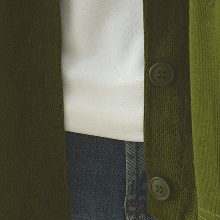 Cardigan à manches longues pour femme, couleur unie, boutons, poche décorative, Buddha Stones - image 11