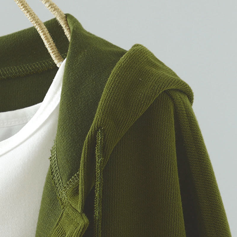 Cardigan à manches longues pour femme, couleur unie, boutons, poche décorative, Buddha Stones - image 10