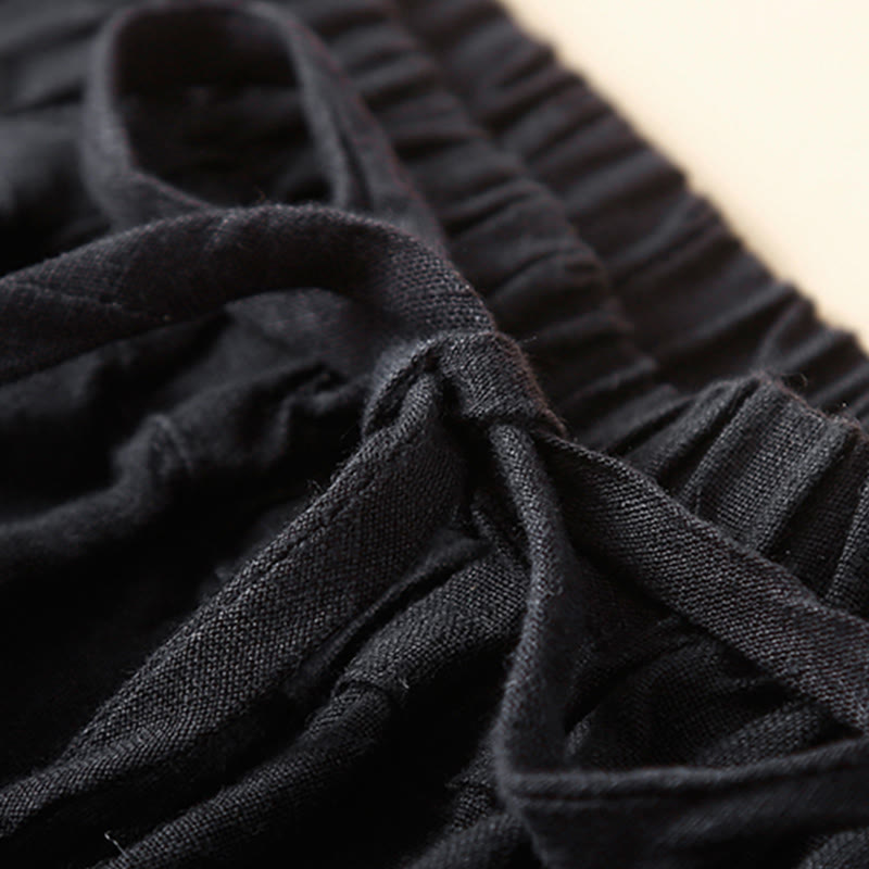 Pantalon Capri en coton uni à poches pour femme, motif Buddha Stones Commute - image 7