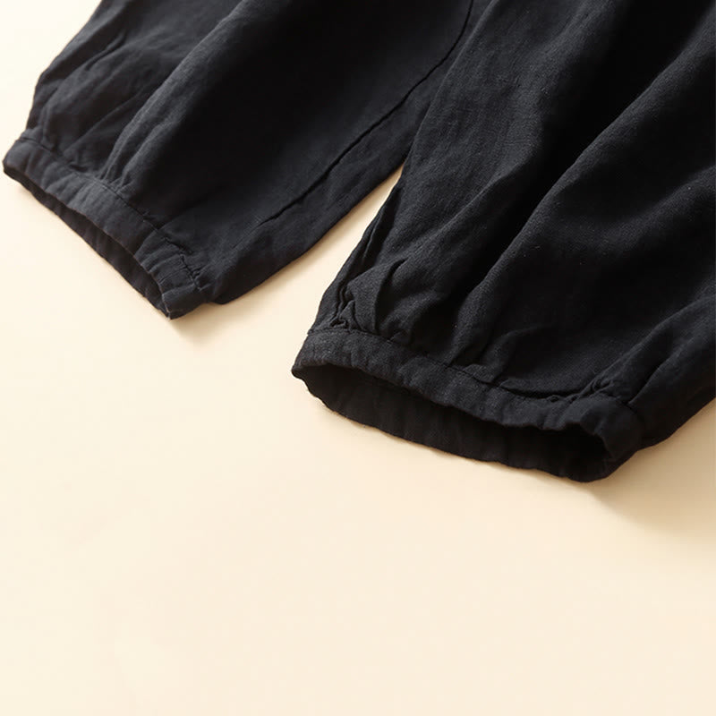 Pantalon Capri en coton uni à poches pour femme, motif Buddha Stones Commute - image 11