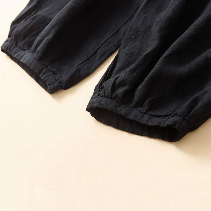 Pantalon Capri en coton uni à poches pour femme, motif Buddha Stones Commute - image 11