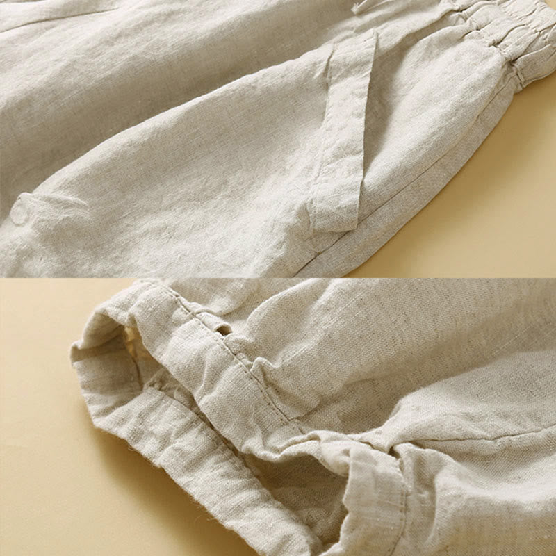 Pantalon Capri en coton uni à poches pour femme, motif Buddha Stones Commute - image 17