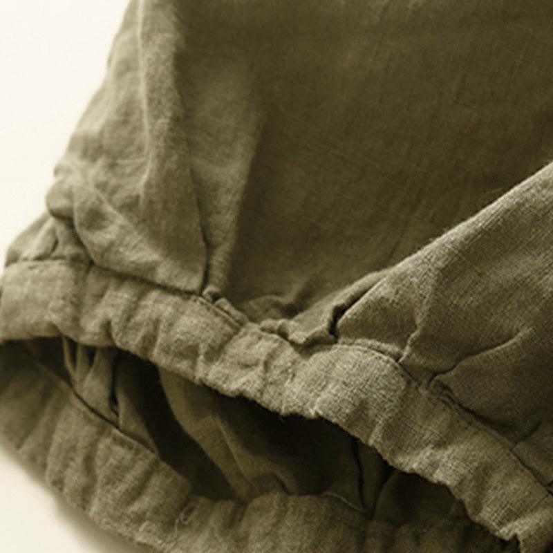 Pantalon Capri en coton uni à poches pour femme, motif Buddha Stones Commute - image 2