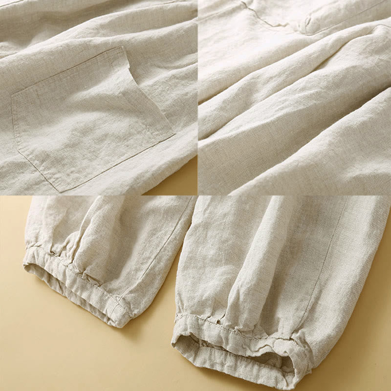 Pantalon Capri en coton uni à poches pour femme, motif Buddha Stones Commute - image 16