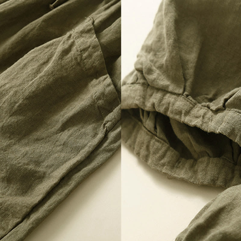 Pantalon Capri en coton uni à poches pour femme, motif Buddha Stones Commute - image 4