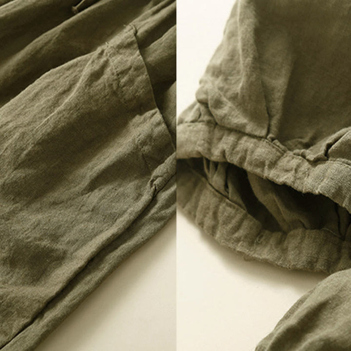 Pantalon Capri en coton uni à poches pour femme, motif Buddha Stones Commute - image 4