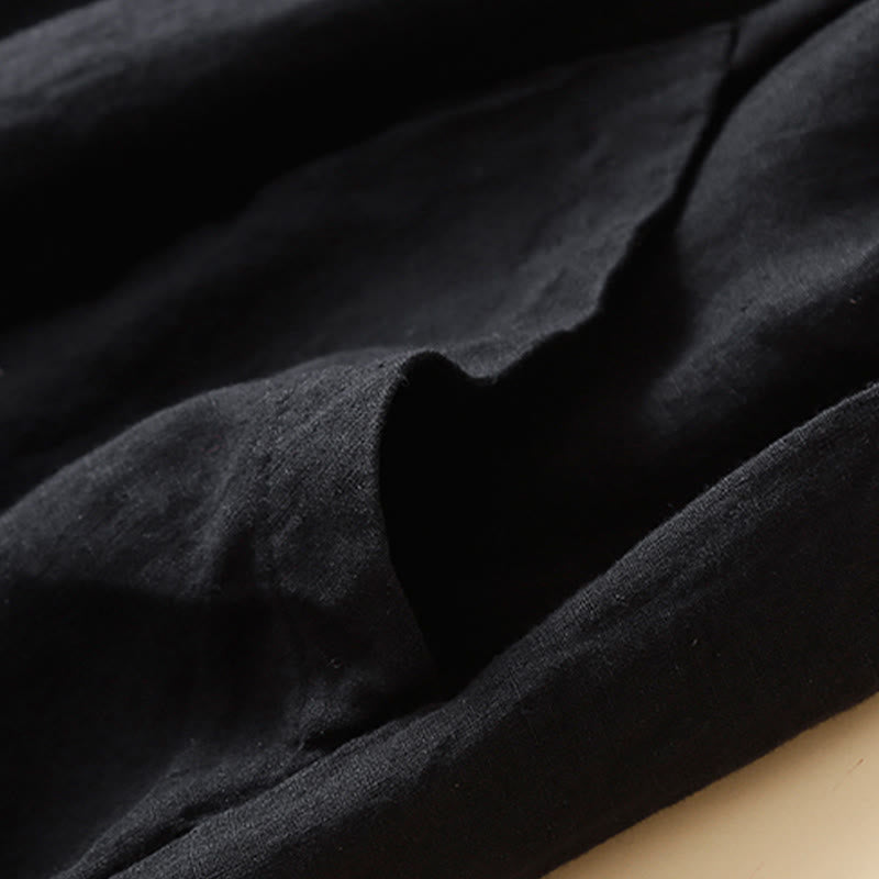 Pantalon Capri en coton uni à poches pour femme, motif Buddha Stones Commute - image 8