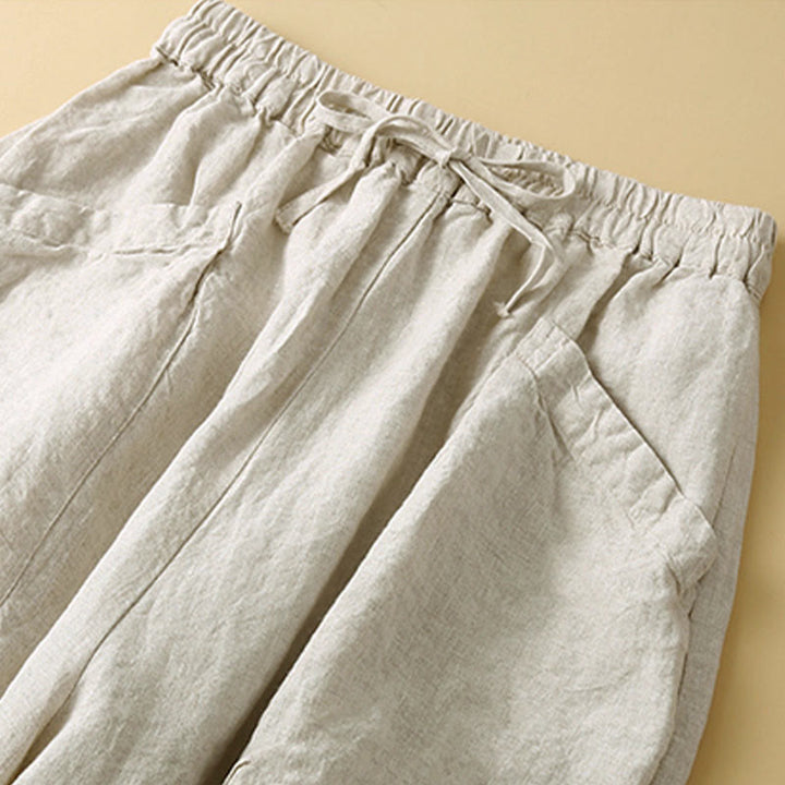 Pantalon Capri en coton uni à poches pour femme, motif Buddha Stones Commute - image 15